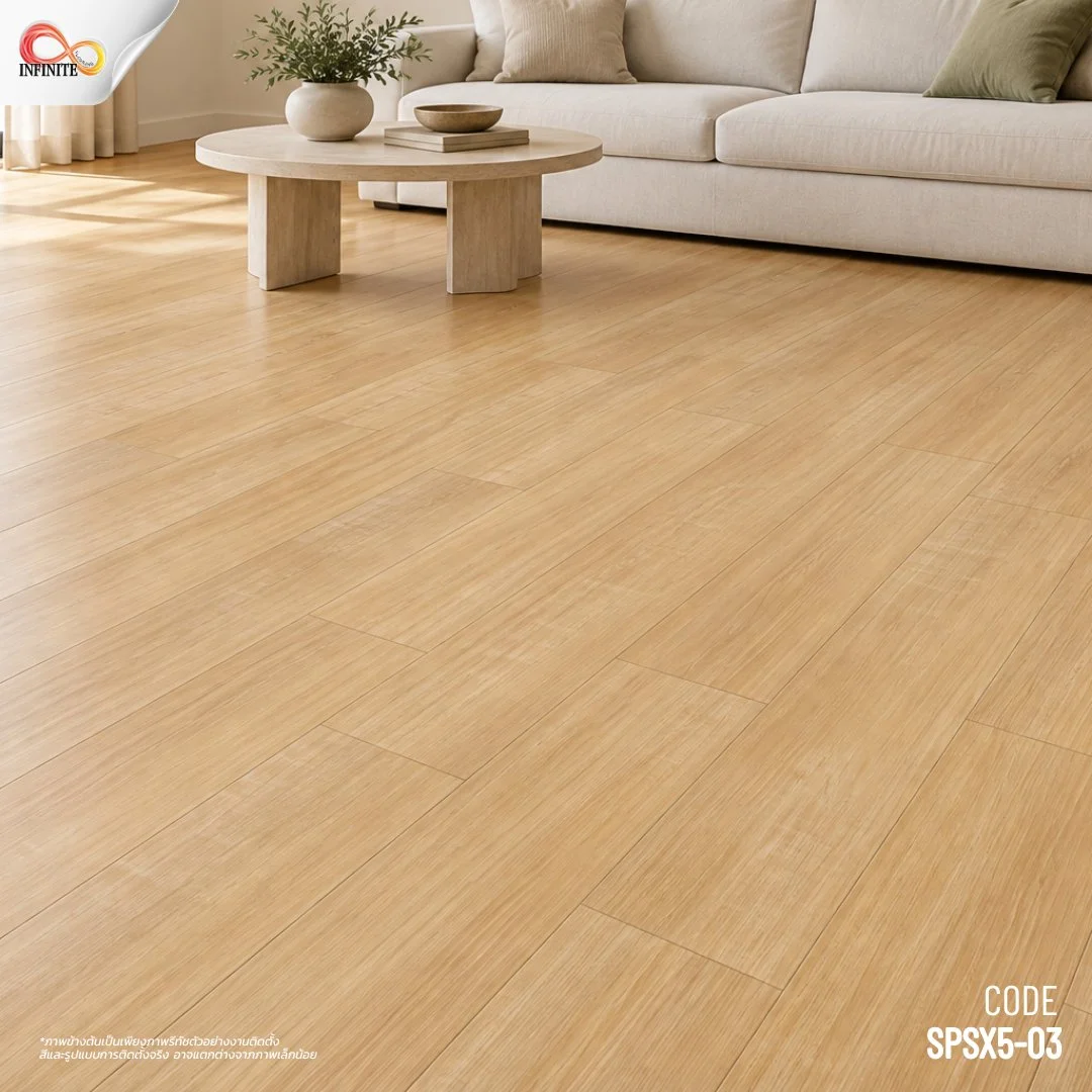 กระเบื้องยาง กระเบื้องไว้นิล SPC Cozy plank ปูตรง click lock ixpe foam