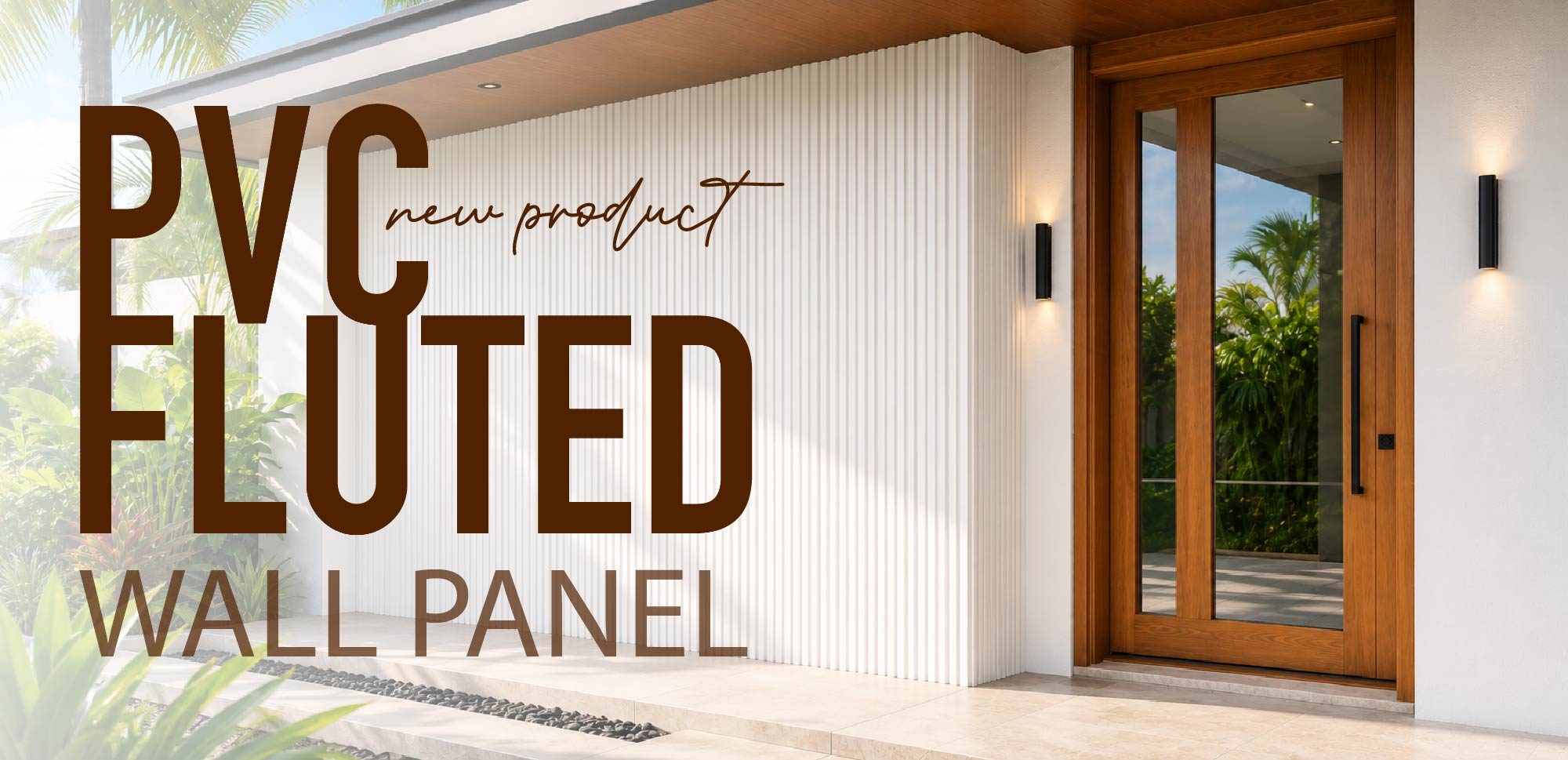 แผ่นระแนงไวนิลตกแต่งผนัง PVC Fluted Wall Panel PVC Vinyl