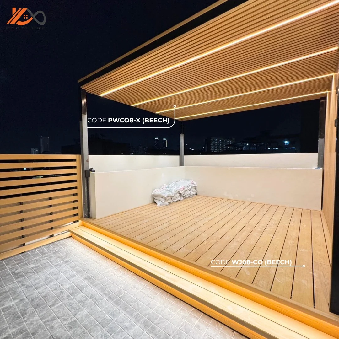 ระเบียงเล็ก ๆ ก็อบอุ่นได้ ด้วยไม้เทียมพื้นภายนอก WPC Decking